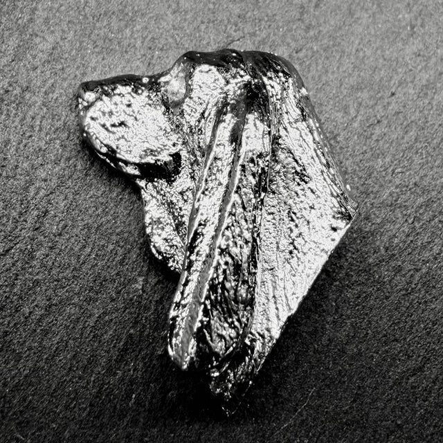Basset Lapel Pin | Nickel Silver | Alden Arts