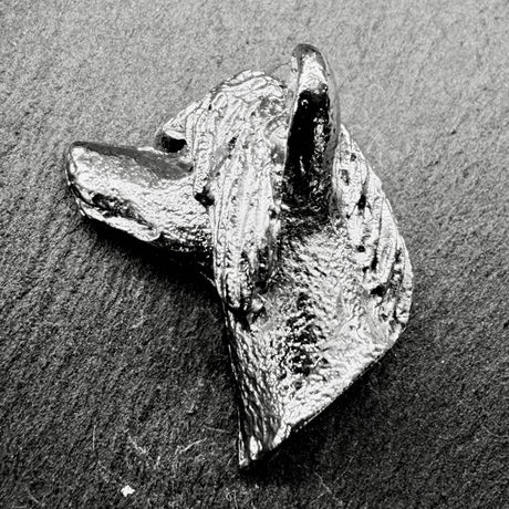 Chinese Crested Lapel Pin | Nickel Silver | Alden Arts