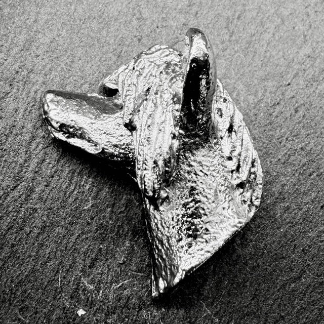 Chinese Crested Lapel Pin | Nickel Silver | Alden Arts