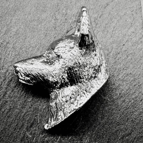 Elkhound Lapel Pin | Nickel Silver | Alden Arts