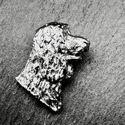 Irish Water Spaniel Lapel Pin | Nickel Silver | Alden Arts