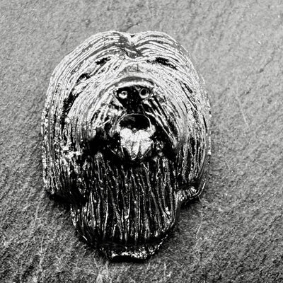 Tibetan Terrier Lapel Pin | Nickel Silver | Alden Arts