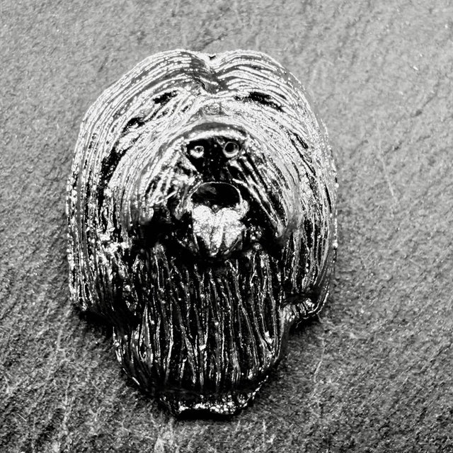 Tibetan Terrier Lapel Pin | Nickel Silver | Alden Arts