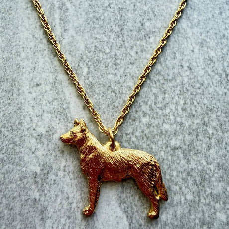 Australian Cattle Dog Pendant | Gold Plate | Alden Arts