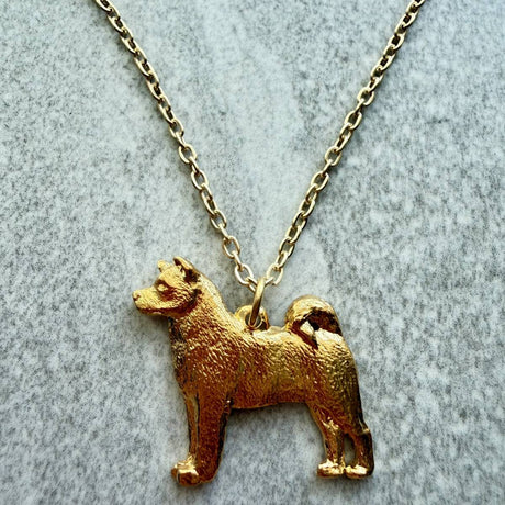 Akita Pendant | Gold Plate | Alden Arts