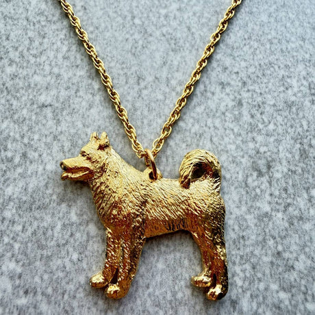 Alaskan Malamute Pendant | Gold Plate | Alden Arts