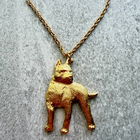 American Staffordshire Pendant | Gold Plate | Alden Arts