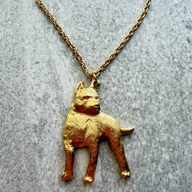 American Staffordshire Pendant | Gold Plate | Alden Arts