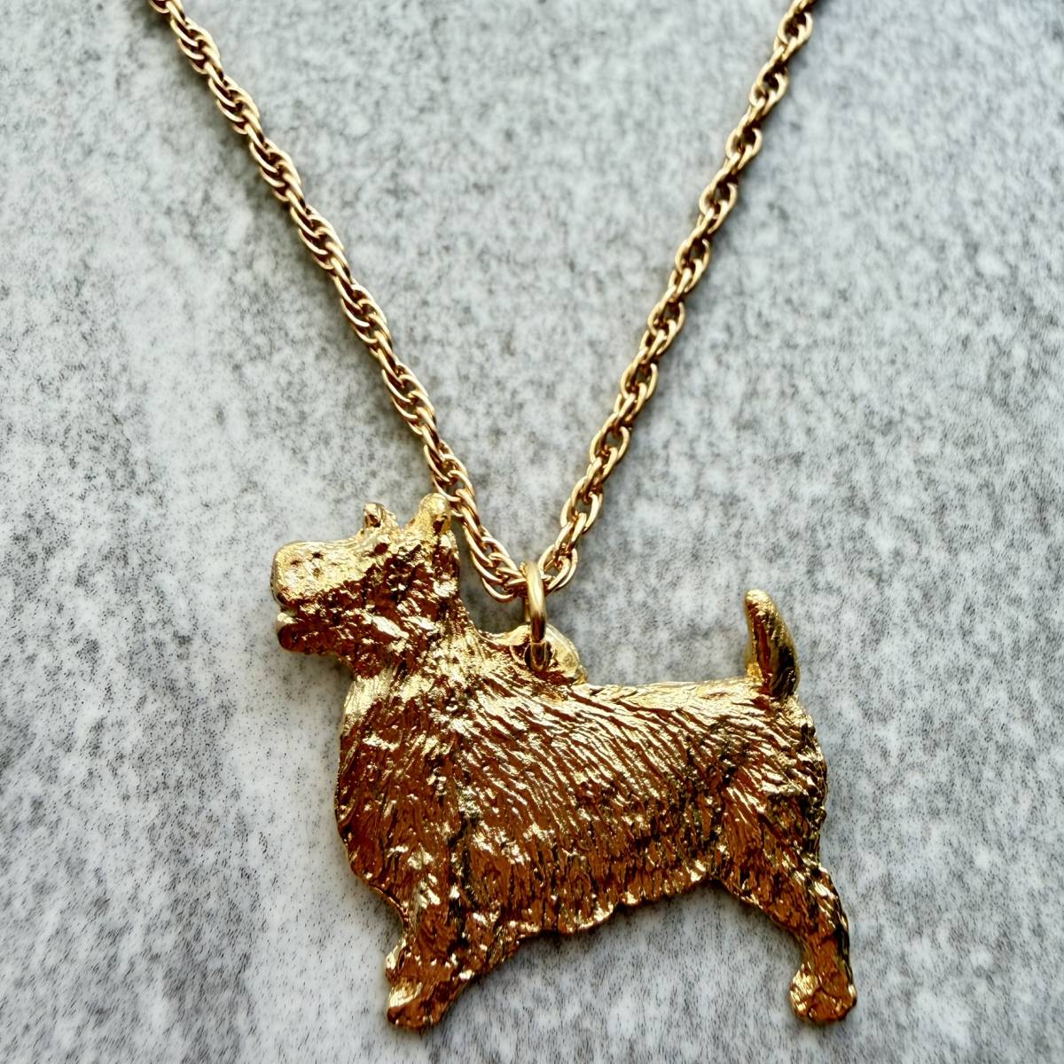 Australian Terrier Pendant | Gold Plate | Alden Arts