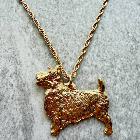 Australian Terrier Pendant | Gold Plate | Alden Arts