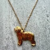 Bearded Collie Pendant | Gold Plate | Alden Arts