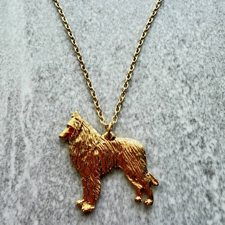 Belgian Shepherd Pendant | Gold Plate | Alden Arts