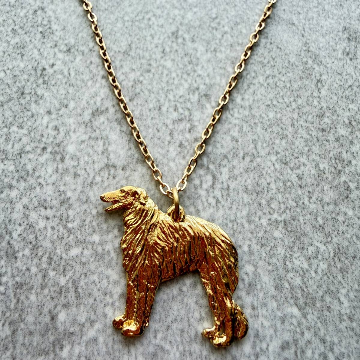 Borzoi Pendant | Gold Plate | Alden Arts
