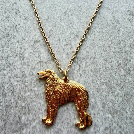 Borzoi Pendant | Gold Plate | Alden Arts