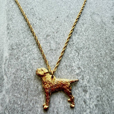 Border Terrier Pendant | Gold Plate | Alden Arts