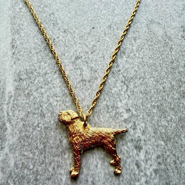 Border Terrier Pendant | Gold Plate | Alden Arts