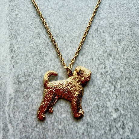 Black Russian Terrier Pendant | Gold Plate | Alden Arts