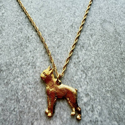 Boston Terrier Pendant | Gold Plate | Alden Arts