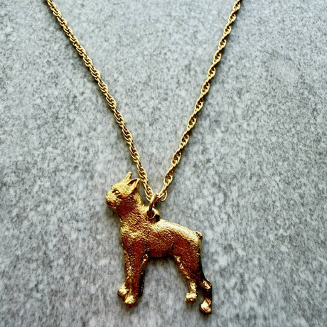 Boston Terrier Pendant | Gold Plate | Alden Arts