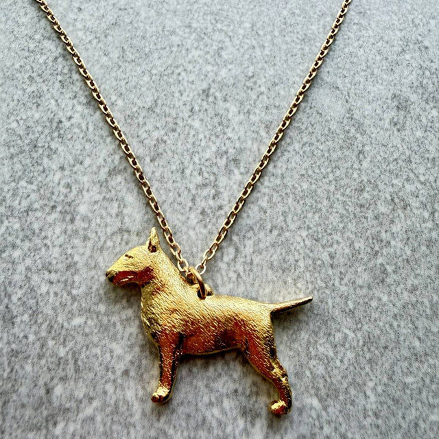 Bull Terrier Pendant | Gold Plate | Alden Arts