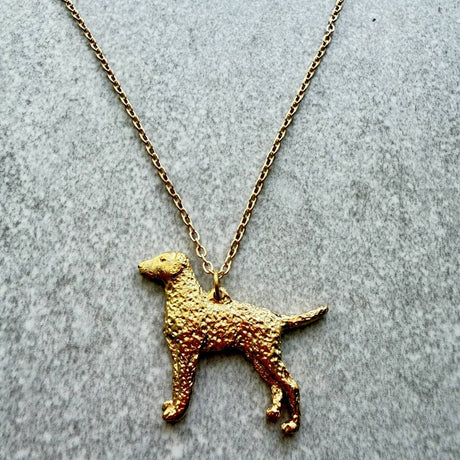 Curly Coated Retriever Pendant | Gold Plate | Alden Arts