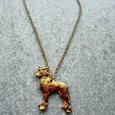 Chinese Crested Pendant | Gold Plate | Alden Arts