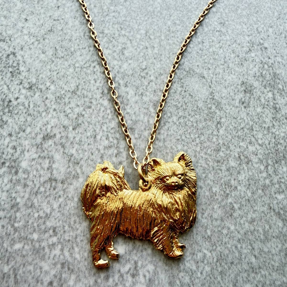 Chihuahua Long Hair Pendant | Gold Plate | Alden Arts