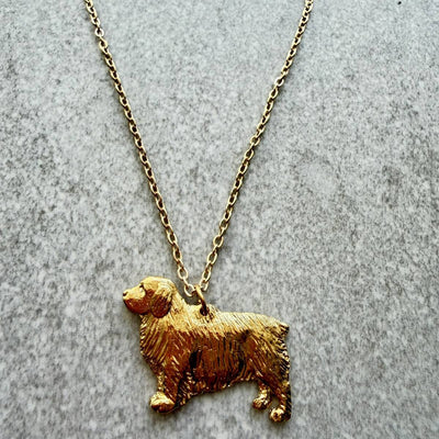 Clumber Spaniel Pendant | Gold Plate | Alden Arts