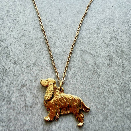 Cocker Spaniel Pendant | Gold Plate | Alden Arts