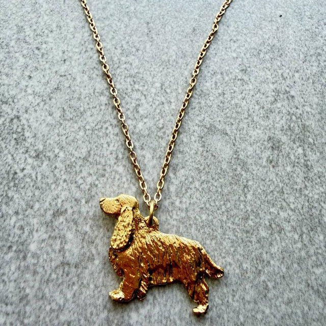 Cocker Spaniel Pendant | Gold Plate | Alden Arts
