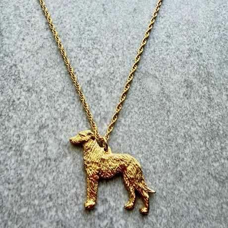Deerhound Pendant | Gold Plate | Alden Arts