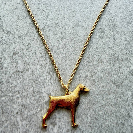 Dobermann Pendant | Gold Plate | Alden Arts