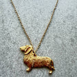 Dachshund Wire Hair Pendant | Gold Plate | Alden Arts