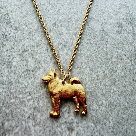 Elkhound Pendant | Gold Plate | Alden Arts