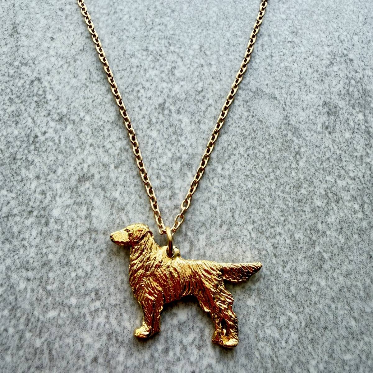 Flat Coated Retriever Pendant | Gold Plate | Alden Arts
