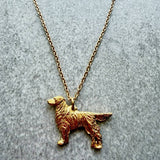Flat Coated Retriever Pendant | Gold Plate | Alden Arts