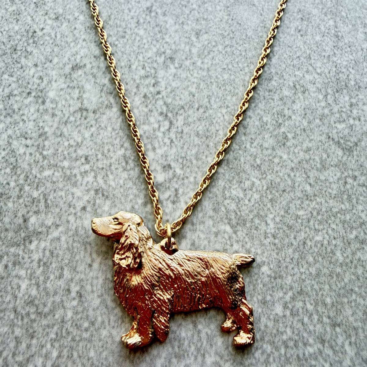 Field Spaniel Pendant | Gold Plate | Alden Arts