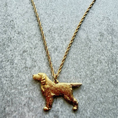 Gordon Setter Pendant | Gold Plate | Alden Arts