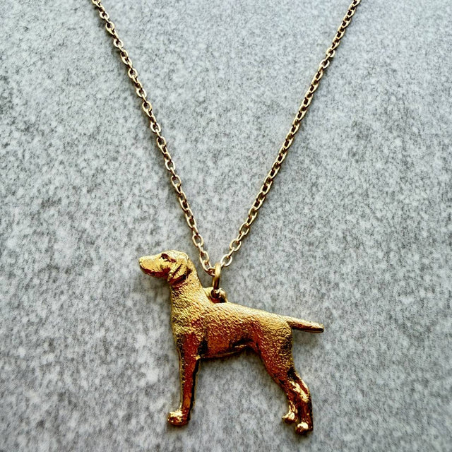 German Short Hair Pointer Pendant | Gold Plate | Alden Arts