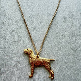 German Wire Hair Pointer Pendant | Gold Plate | Alden Arts