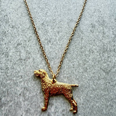 German Wire Hair Pointer Pendant | Gold Plate | Alden Arts