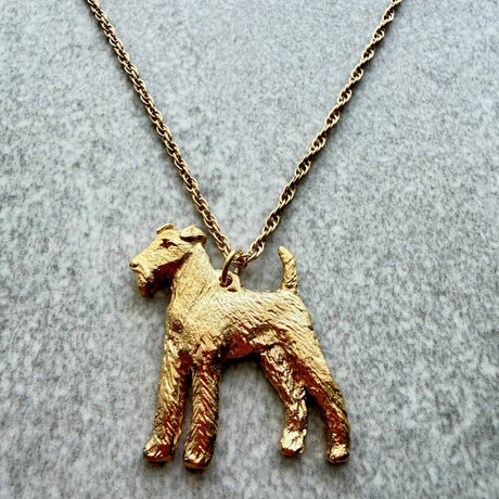 Irish Terrier Pendant | Gold Plate | Alden Arts