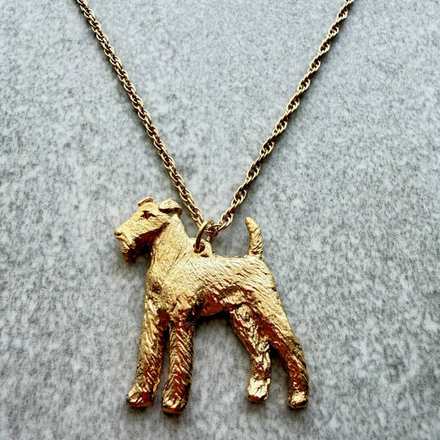 Irish Terrier Pendant | Gold Plate | Alden Arts