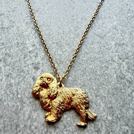 King Charles Spaniel Pendant | Gold Plate | Alden Arts