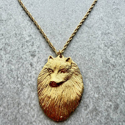 Keeshond Pendant | Gold Plate | Alden Arts