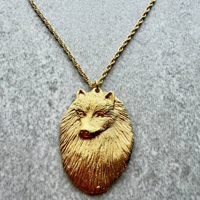 Keeshond Pendant | Gold Plate | Alden Arts