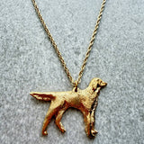 Munsterlander Large Pendant | Gold Plate | Alden Arts