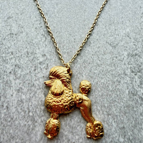 Poodle Continental Cut Pendant | Gold Plate | Alden Arts