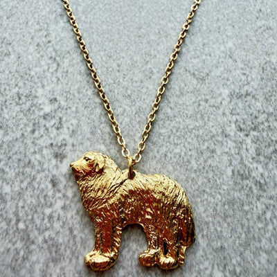 Pyrenean Mountain Dog Pendant | Gold Plate | Alden Arts