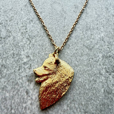 Samoyed Pendant | Gold Plate | Alden Arts